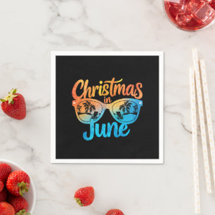 Christmas In June Sunglasses Funny Summer Vacation Napkin