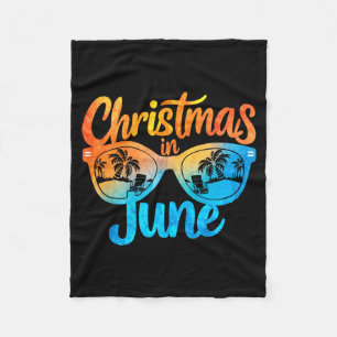 Christmas In June Sungles Funny Summer Vacation  Fleece Blanket