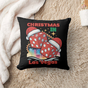 Christmas in Las Vegas Holiday Vibes Throw Pillow
