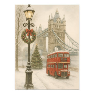 Christmas in London Gift for Traveler Holiday Photo Print