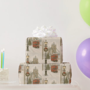 Christmas in London Gift for Traveler Holiday Wrapping Paper