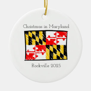 Christmas in Maryland Personalized Ornament