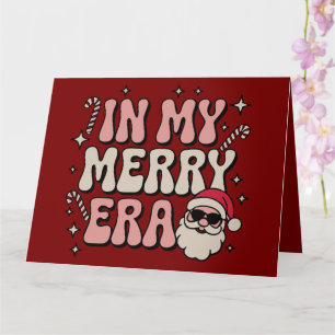 Christmas in My Merry Era Cute Groovy Xmas Card