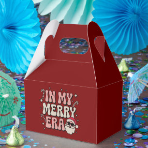 Christmas in My Merry Era Cute Groovy Xmas Favor Box