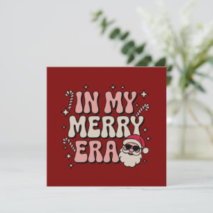 Christmas in My Merry Era Cute Groovy Xmas Holiday Card