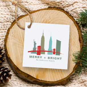 Christmas in New York, Architecture Skyline Gift Favour Tags