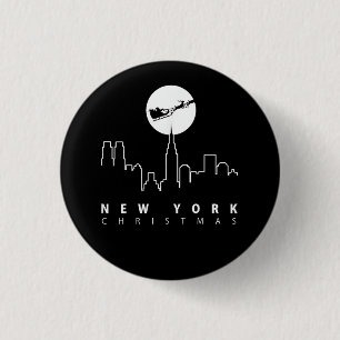 Christmas in New York City 1 Inch Round Button