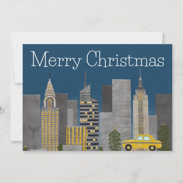 Christmas in New York City Customizable  Holiday Card (Front)