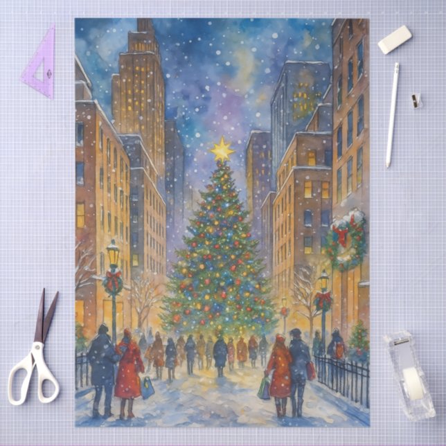 Christmas in New York – Winter City Scene  Tissue Paper (Craft)