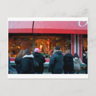 Christmas in NYC window Holiday Postcard