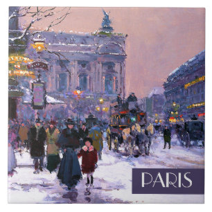 Christmas in Paris. Christmas Gift Ceramic Tiles