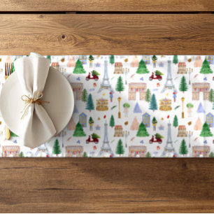 Christmas in Paris City of Lights Holiday Short Table Runner