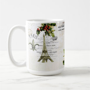 Christmas in Paris Eiffel Tower coffee mug