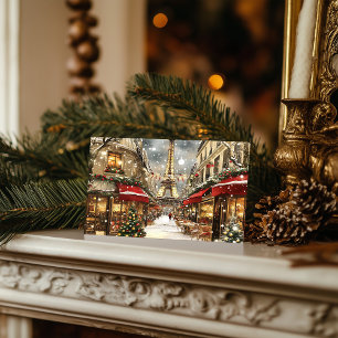 Christmas In Paris: Holiday Charm On Eiffel Avenue Postcard