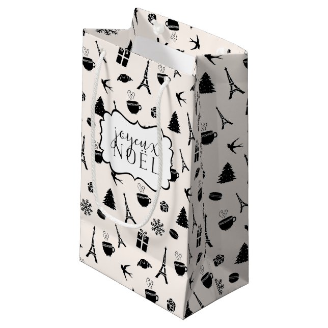 Christmas in Paris | Joyeux Noel Small Gift Bag (Front Angled)