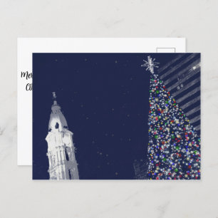 Christmas in Philadelphia with customizable text Holiday Postcard