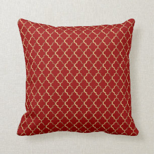 Christmas in red & gold throw pillow