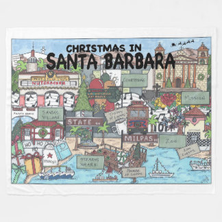 Christmas in Santa Barbara Fleece Blanket