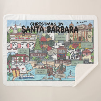 Christmas in Santa Barbara  Sherpa Blanket