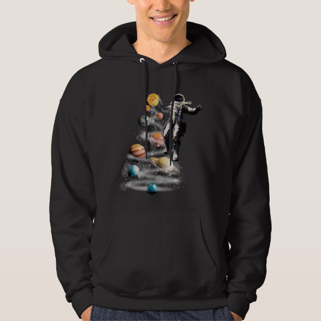 Christmas in Space Solar System Astronaut Invitati Hoodie (Front)