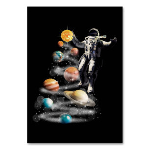 Christmas in Space Solar System Astronaut Invitati Table Number