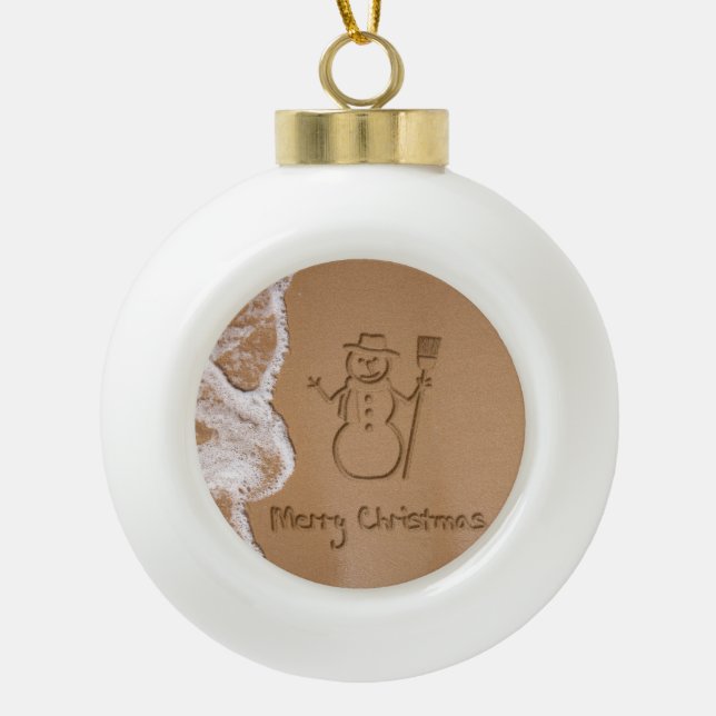Christmas in Summer Ceramic Ball Christmas Ornament (Front)