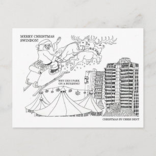 Christmas in Swindon town postcard