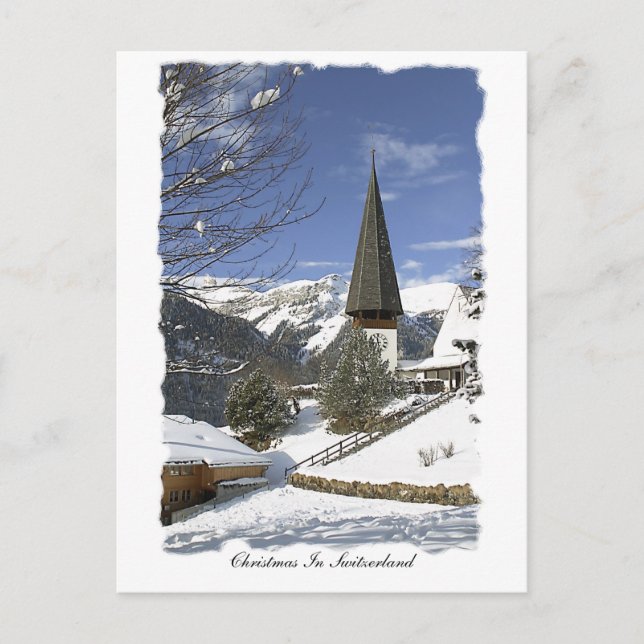 Christmas In Switzerland Holiday Postcard (Front)