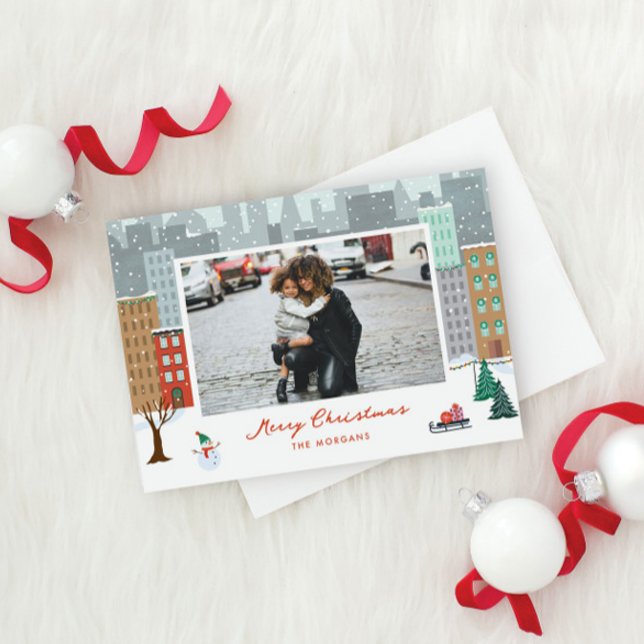 Christmas in the city Flat Holiday Card (Creator Uploaded)