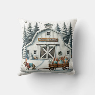 Christmas In the Country Throw Pillow