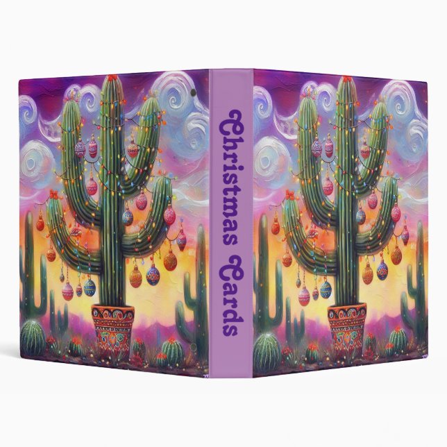 Christmas in the Desert Southwest Saguaro Cactus Binder (Background)