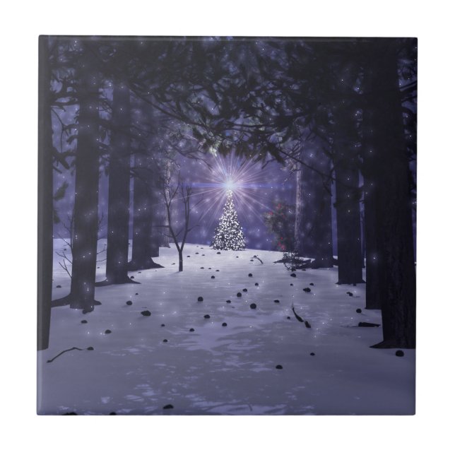 Christmas in the Pines Decorative Tile / Trivet (Front)