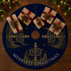 Christmas in the Stars North Pole Fleece Tree Skirt
