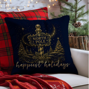 Christmas in the Stars North Pole Throw Pillow