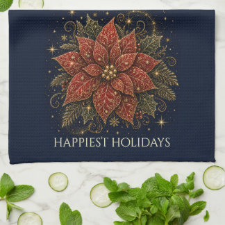 Christmas in the Stars | Poinsettia Kitchen Towel