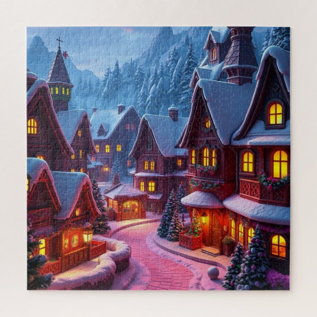 Christmas in the Village Jigsaw Puzzle (Vertical)