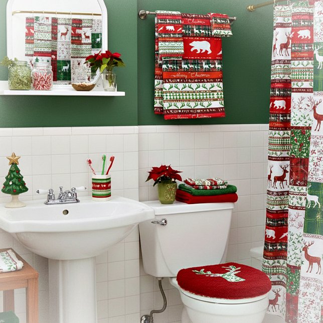 Christmas in the woods bath towel set (Creator Uploaded)