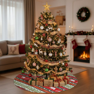 Christmas in the woods brushed polyester tree skirt