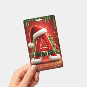 Christmas Initial A For Holiday Gifts Badge
