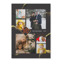 Christmas Inky Abstract Black Holly Jolly Photo