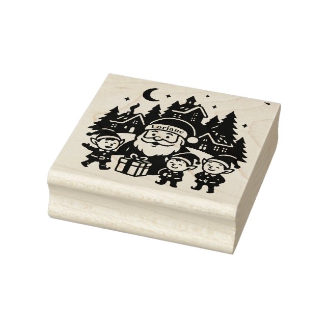 Christmas-Inner Tampon - Merry Santa and Love Rubber Stamp (Stamp)