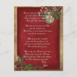 Christmas Inspirational Verse Holiday Postcard
