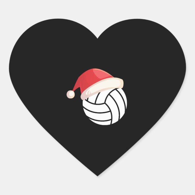 Christmas Inspired Design for Volleyball Lovers Heart Sticker (Front)