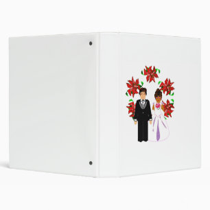 Christmas Interracial Wedding Couple With Wreath Binder