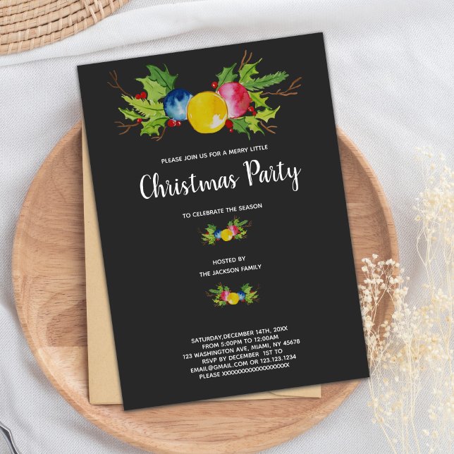 Christmas Invitation, Holiday Invitation (Pink Yellow Light Christmas Invitations)