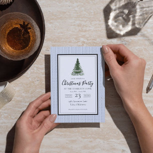 Christmas Invitation Navy Cottagecore