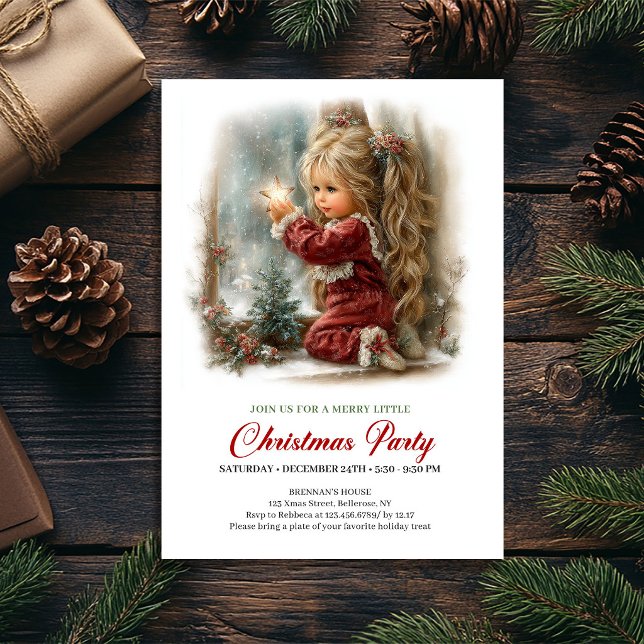 Christmas Invitation Rustic Holiday Scene Serene (Christmas Invitation Rustic Holiday Scene Serene)