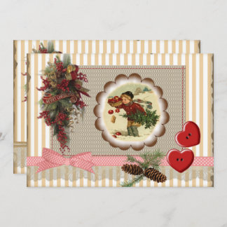 Christmas invitation scrapbooking vintag style