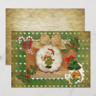 Christmas invitation scrapbooking vintag style