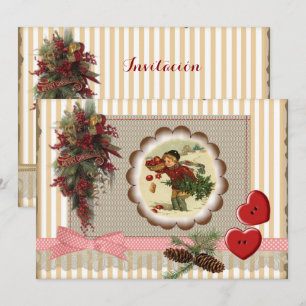 Christmas invitation style scrapbooking vintag